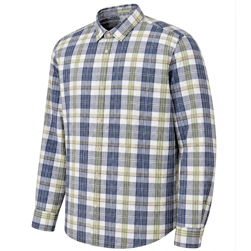 Tommy Bahama Palapa Shirt Men 3XL Blue Plaid Stretch Flip 11329 Seagrove LS‎ NWT